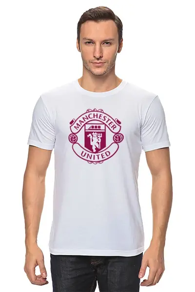 Заказать мужскую футболку в Москве. Футболка классическая "Manchester United" от Сергей Дульнев - готовые дизайны и нанесение принтов.