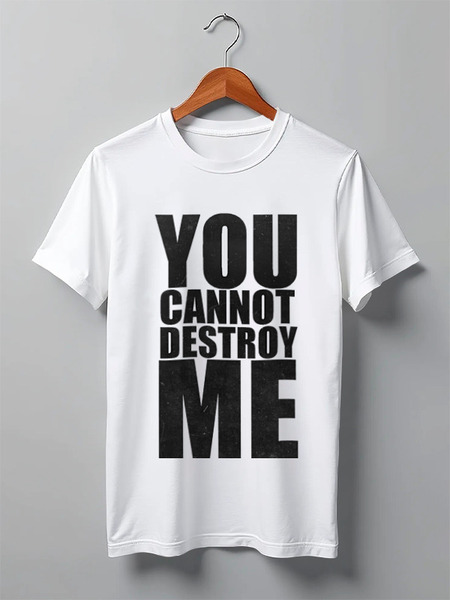 Заказать мужскую футболку в Москве. Футболка классическая YOU CANNOT DESTROY ME от mum - готовые дизайны и нанесение принтов.