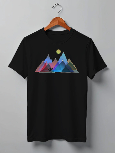 Заказать мужскую футболку в Москве. Футболка классическая Mountains Motocross от oneredfoxstore@gmail.com - готовые дизайны и нанесение принтов.