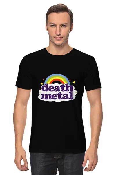 Заказать мужскую футболку в Москве. Футболка классическая  Rainbow death metal от cherdantcev - готовые дизайны и нанесение принтов.