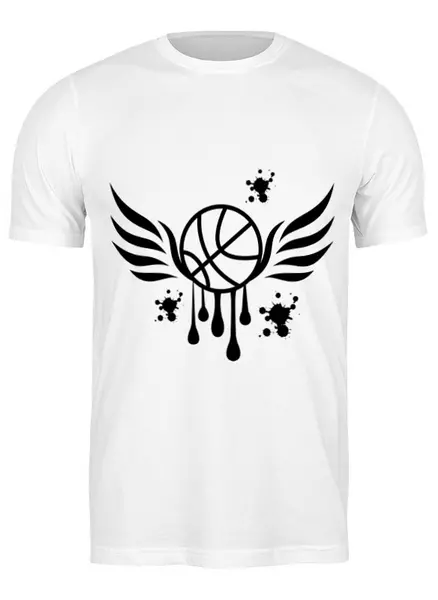 Заказать мужскую футболку в Москве. Футболка классическая Баскетбольный мяч от karpicloudnew@gmail.com - готовые дизайны и нанесение принтов.