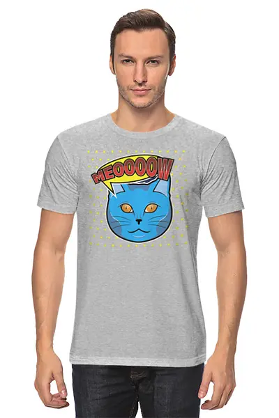 Заказать мужскую футболку в Москве. Футболка классическая Cats Here от oneredfoxstore@gmail.com - готовые дизайны и нанесение принтов.