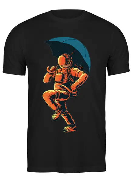 Заказать мужскую футболку в Москве. Футболка классическая Космонавт от printik - готовые дизайны и нанесение принтов.