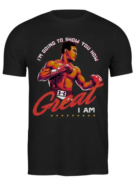 Заказать мужскую футболку в Москве. Футболка классическая Muhammad Ali от Leichenwagen - готовые дизайны и нанесение принтов.
