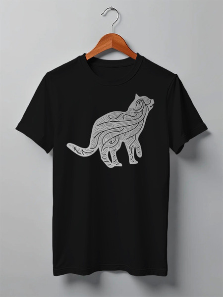 Заказать мужскую футболку в Москве. Футболка классическая Cats Here от oneredfoxstore@gmail.com - готовые дизайны и нанесение принтов.
