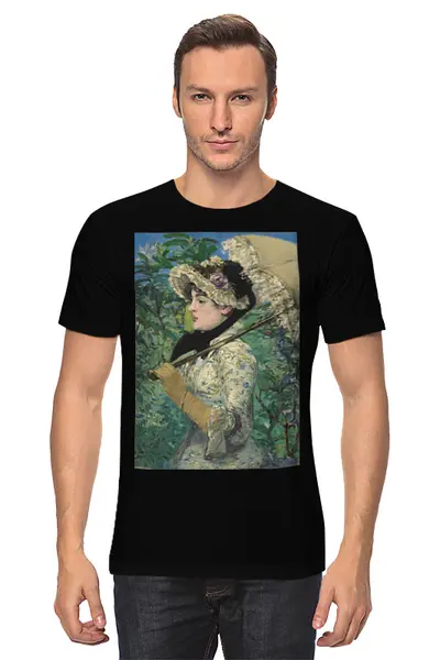 Заказать мужскую футболку в Москве. Футболка классическая Жанна (Весна) (картина Эдуарда Мане) от trend - готовые дизайны и нанесение принтов.