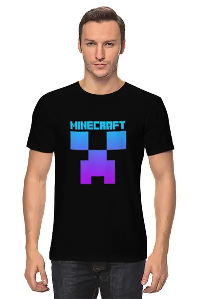 Заказать мужскую футболку в Москве. Футболка классическая MINECRAFT CREEPER от weeert - готовые дизайны и нанесение принтов.