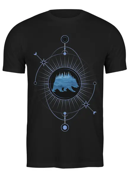 Заказать мужскую футболку в Москве. Футболка классическая Bear Here от oneredfoxstore@gmail.com - готовые дизайны и нанесение принтов.