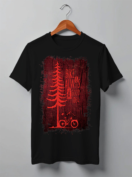 Заказать мужскую футболку в Москве. Футболка классическая Mountain Bike от oneredfoxstore@gmail.com - готовые дизайны и нанесение принтов.