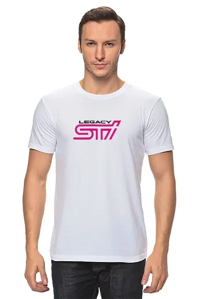 Заказать мужскую футболку в Москве. Футболка классическая SUBARU LEGACY STI (Subaru Club 161) от Евгений Лукьянов - готовые дизайны и нанесение принтов.