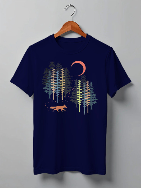 Заказать мужскую футболку в Москве. Футболка классическая Fox Here от oneredfoxstore@gmail.com - готовые дизайны и нанесение принтов.