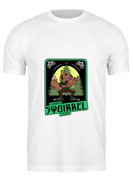 Заказать мужскую футболку в Москве. Футболка классическая squirrel от торгаш - готовые дизайны и нанесение принтов.