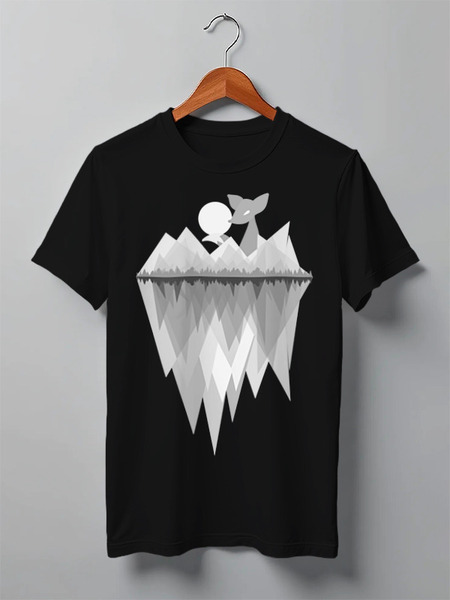 Заказать мужскую футболку в Москве. Футболка классическая Fox Here от oneredfoxstore@gmail.com - готовые дизайны и нанесение принтов.
