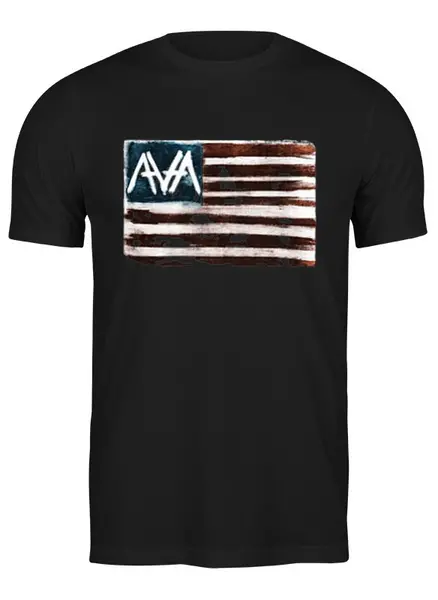 Заказать мужскую футболку в Москве. Футболка классическая Flag Banner AvA от slider - готовые дизайны и нанесение принтов.