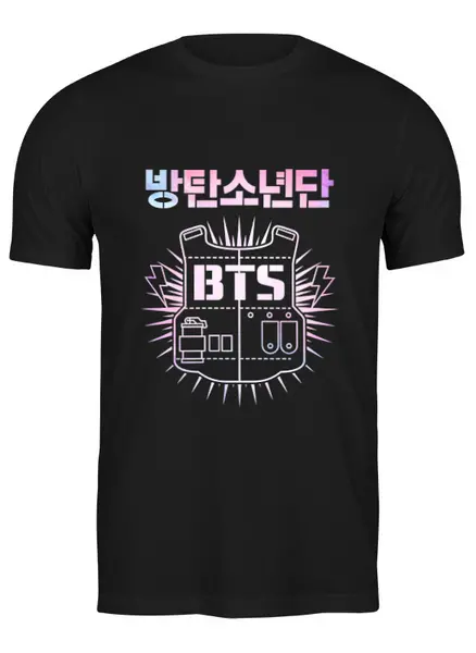Заказать мужскую футболку в Москве. Футболка классическая BTS (k-pop)  от geekbox - готовые дизайны и нанесение принтов.