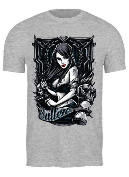 Заказать мужскую футболку в Москве. Футболка классическая Gothic Girl от Leichenwagen - готовые дизайны и нанесение принтов.