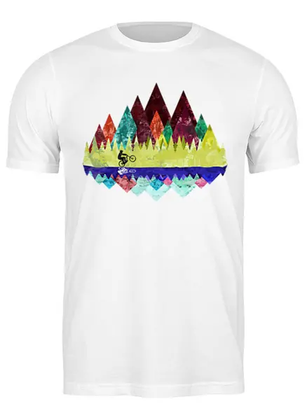Заказать мужскую футболку в Москве. Футболка классическая Mountain Bike от oneredfoxstore@gmail.com - готовые дизайны и нанесение принтов.