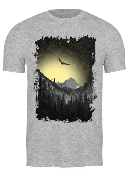 Заказать мужскую футболку в Москве. Футболка классическая Night Forest Ride от oneredfoxstore@gmail.com - готовые дизайны и нанесение принтов.
