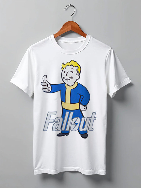 Заказать мужскую футболку в Москве. Футболка классическая Fallout game от Leichenwagen - готовые дизайны и нанесение принтов.