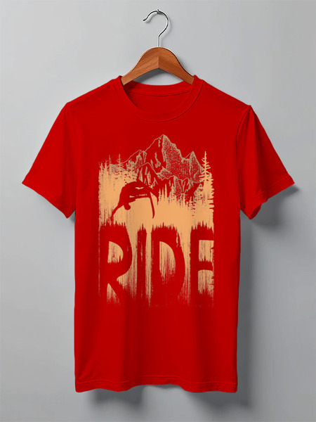 Заказать мужскую футболку в Москве. Футболка классическая Ski Ride от oneredfoxstore@gmail.com - готовые дизайны и нанесение принтов.