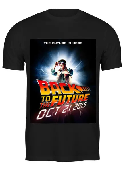 Заказать мужскую футболку в Москве. Футболка классическая Back to the future от panopticum - готовые дизайны и нанесение принтов.