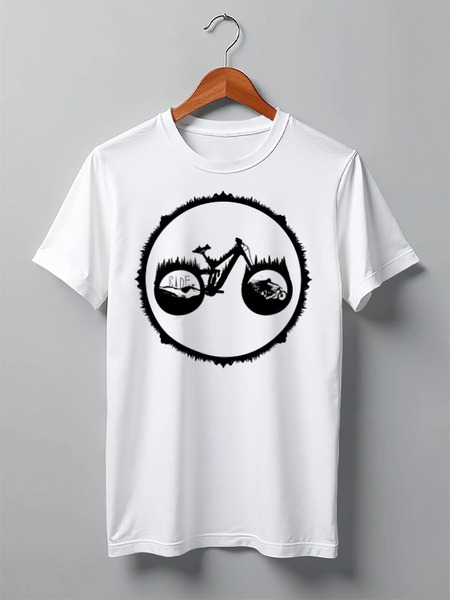 Заказать мужскую футболку в Москве. Футболка классическая Mountain Bike от oneredfoxstore@gmail.com - готовые дизайны и нанесение принтов.