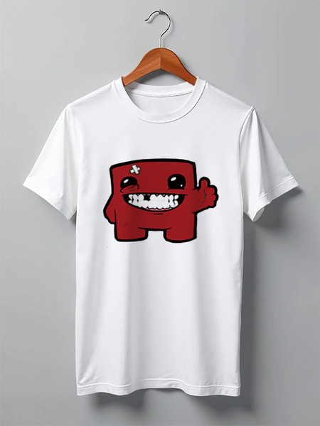 Заказать мужскую футболку в Москве. Футболка классическая Super Meat Boy от manhunt7 - готовые дизайны и нанесение принтов.