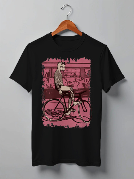 Заказать мужскую футболку в Москве. Футболка классическая Underground Cat Rider от oneredfoxstore@gmail.com - готовые дизайны и нанесение принтов.
