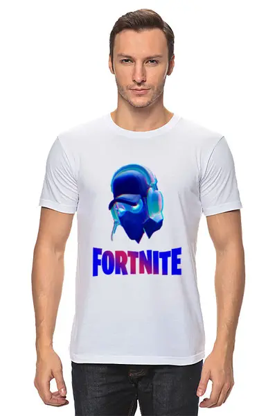 Заказать мужскую футболку в Москве. Футболка классическая Fortnite от  PRO_DESIGN - готовые дизайны и нанесение принтов.