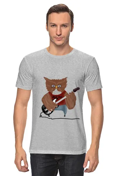 Заказать мужскую футболку в Москве. Футболка классическая Rock Owl от ntalya - готовые дизайны и нанесение принтов.
