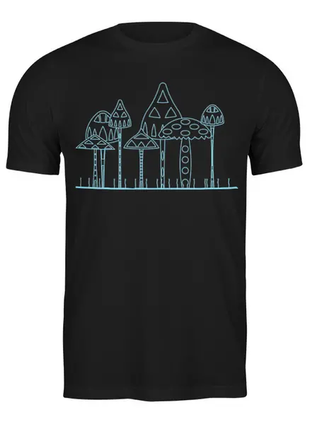 Заказать мужскую футболку в Москве. Футболка классическая Mushrooms от oneredfoxstore@gmail.com - готовые дизайны и нанесение принтов.