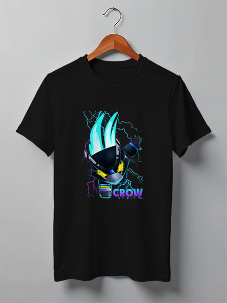 Заказать мужскую футболку в Москве. Футболка классическая Brawl Stars CROW от vista12761@rambler.ru - готовые дизайны и нанесение принтов.
