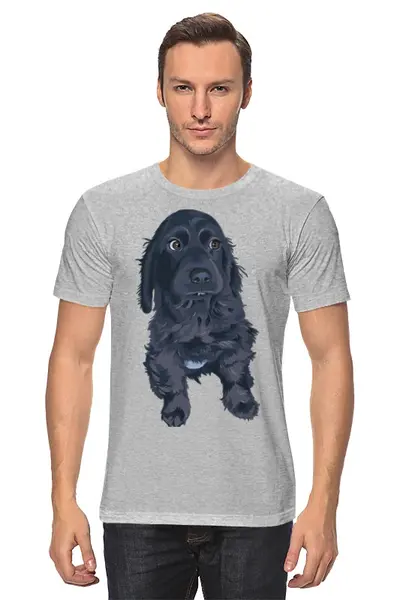 Заказать мужскую футболку в Москве. Футболка классическая Пёсик от Vinli.shop  - готовые дизайны и нанесение принтов.