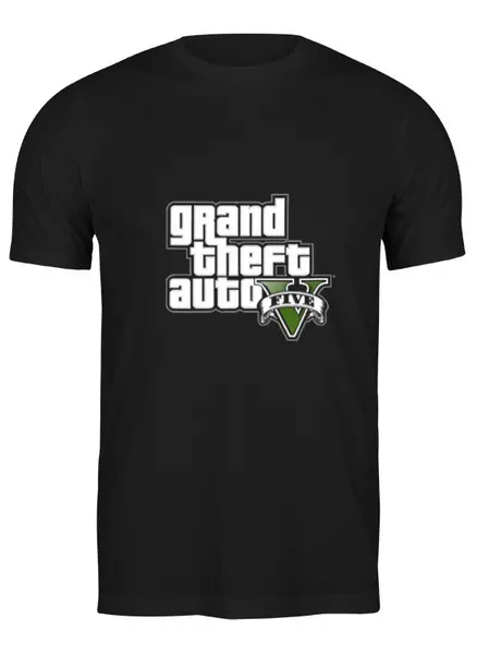 Заказать мужскую футболку в Москве. Футболка классическая Grand Theft Auto Five от Виктор Гришин - готовые дизайны и нанесение принтов.