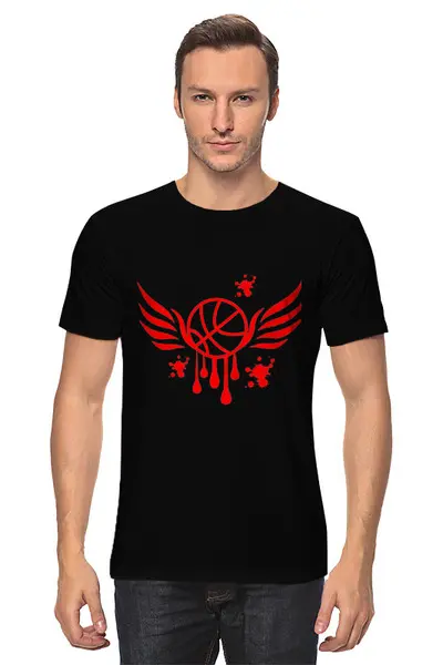 Заказать мужскую футболку в Москве. Футболка классическая Баскетбол от karpicloudnew@gmail.com - готовые дизайны и нанесение принтов.