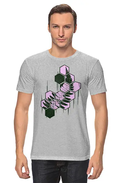 Заказать мужскую футболку в Москве. Футболка классическая Fern In The Hexagon от oneredfoxstore@gmail.com - готовые дизайны и нанесение принтов.