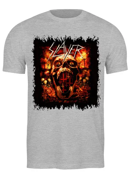 Заказать мужскую футболку в Москве. Футболка классическая Slayer от Leichenwagen - готовые дизайны и нанесение принтов.