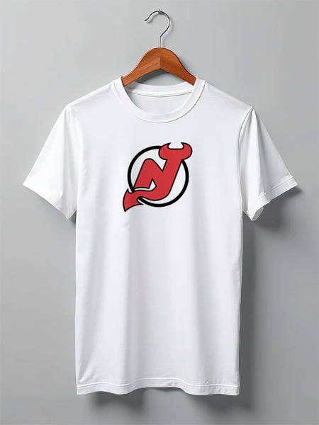 Заказать мужскую футболку в Москве. Футболка классическая NJ Devils от BURNSHIRTS - готовые дизайны и нанесение принтов.