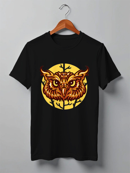 Заказать мужскую футболку в Москве. Футболка классическая Сова (Owl) от trugift - готовые дизайны и нанесение принтов.