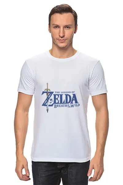 Заказать мужскую футболку в Москве. Футболка классическая The Legend Of Zelda Breath Of The Wild от BURNSHIRTS - готовые дизайны и нанесение принтов.
