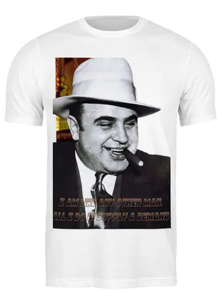 Заказать мужскую футболку в Москве. Футболка классическая Аль Капоне от shamanio - готовые дизайны и нанесение принтов.