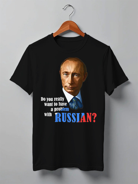 Заказать мужскую футболку в Москве. Футболка классическая Putin от Leichenwagen - готовые дизайны и нанесение принтов.