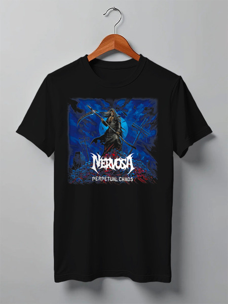 Заказать мужскую футболку в Москве. Футболка классическая Nervosa thrash metal band от Leichenwagen - готовые дизайны и нанесение принтов.