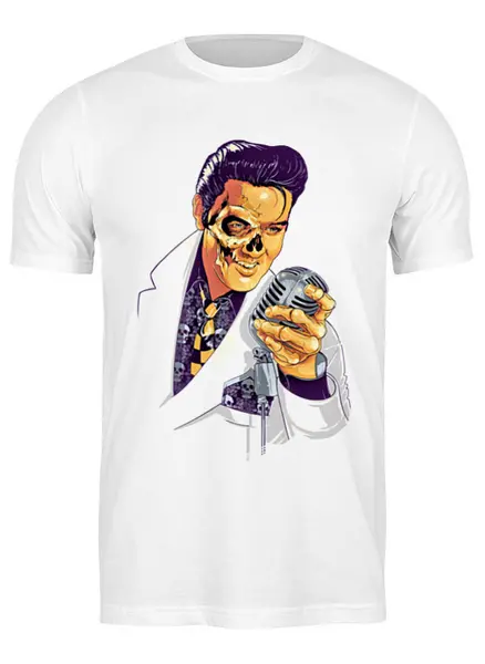 Заказать мужскую футболку в Москве. Футболка классическая Elvis Aaron Presley от T-shirt print  - готовые дизайны и нанесение принтов.