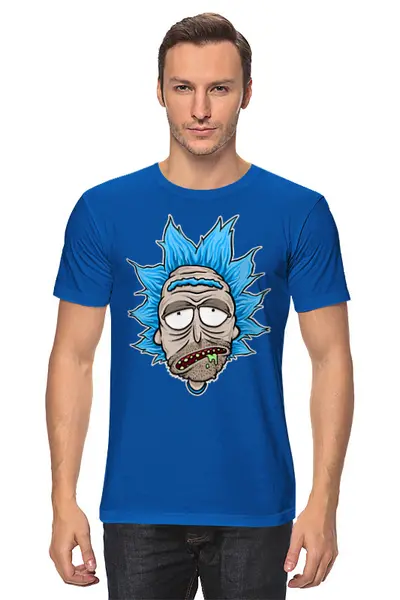 Заказать мужскую футболку в Москве. Футболка классическая Rick and Morty от balden - готовые дизайны и нанесение принтов.