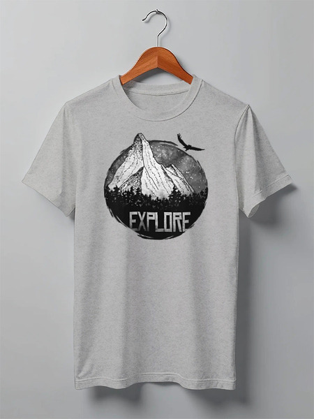 Заказать мужскую футболку в Москве. Футболка классическая Expolre от oneredfoxstore@gmail.com - готовые дизайны и нанесение принтов.