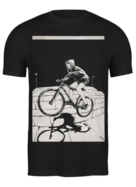 Заказать мужскую футболку в Москве. Футболка классическая девушка на велосипеде от monster66 - готовые дизайны и нанесение принтов.