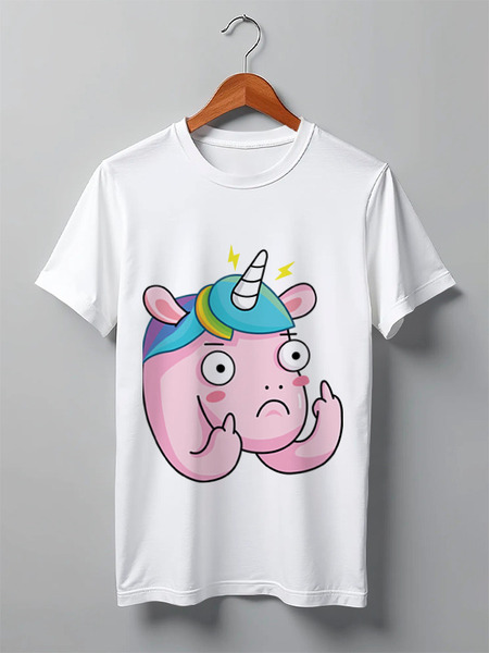 Заказать мужскую футболку в Москве. Футболка классическая Unicorn / Единорог от crash - готовые дизайны и нанесение принтов.