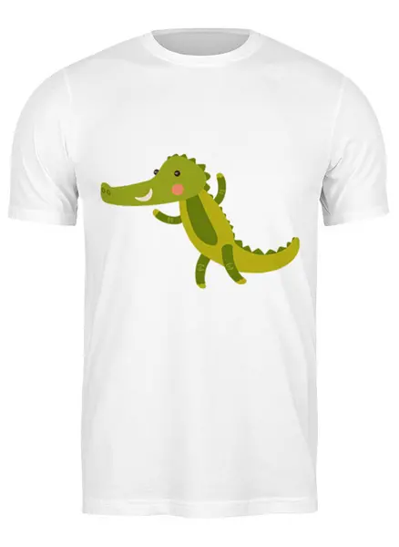 Заказать мужскую футболку в Москве. Футболка классическая Крокодил от Romanova - готовые дизайны и нанесение принтов.
