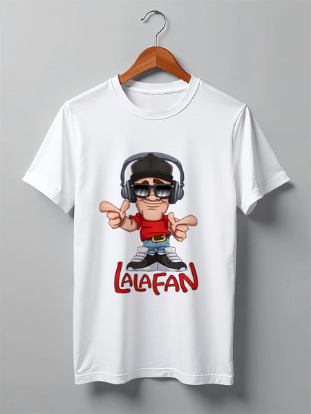 Заказать мужскую футболку в Москве. Футболка классическая LalaFan DJ T-Shirt (белая, муж.) от LalaFan  - готовые дизайны и нанесение принтов.